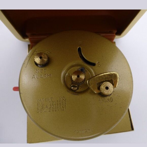 Equity Brown With Gold Trim Wind Up Travel Alarm Clock - Picture 4 of 7